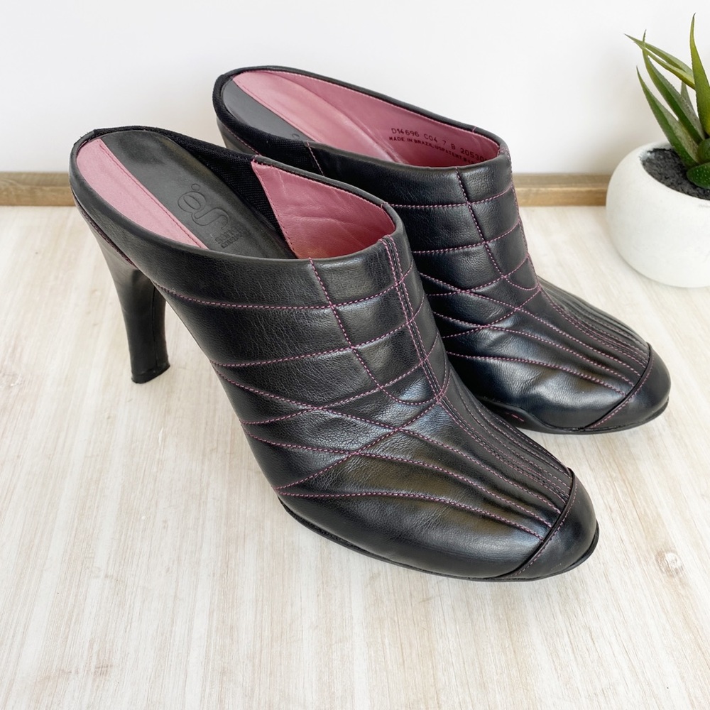 ✖️SOLD✖️•COLE HAAN• Nike G Series Leather Heeled Mules - Picture 1 of 13